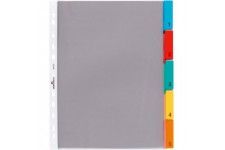 Durable 663019 Registre d'enveloppes A4 5 pieces, 1 piece, transparent avec onglets de couleur