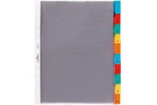 Durable 663219 Registre d'enveloppes A4 10 pieces, 1 piece, transparent avec onglets de couleur