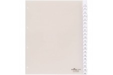 Durable 683319 Intercalaires Format A4+ 20 Touches - Onglets Soudes et Planches d'Insertions 1-20/A-Z - Perforations 4 trous - P
