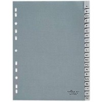 Durable 640110 Intercalaires Format A4 20 Touches Alphabetiques - Onglets Soudes et Insertions A-Z - Perforations Universelles -