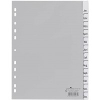 Lot de 20 : Durable 641010 Intercalaires Format A4 12 Touches - Onglets Soudes et Planches d'Insertions 1-12/Jan-Dec - Perforati