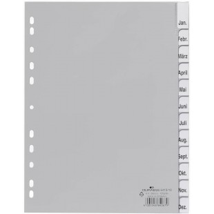 Lot de 20 : Durable 641010 Intercalaires Format A4 12 Touches - Onglets Soudes et Planches d'Insertions 1-12/Jan-Dec - Perforati