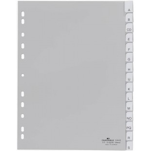 Durable 644210 Index en plastique (avec onglets vierges, A4 portrait) 15 pieces, gris