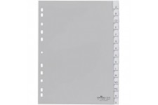 Durable 644210 Index en plastique (avec onglets vierges, A4 portrait) 15 pieces, gris