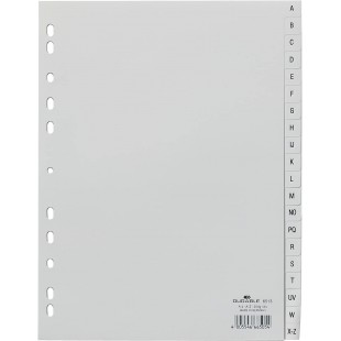 DURABLE hunke &jochheim intercalaires en plastique de a a z gris format a4/230 x 297 mm-lot de 20