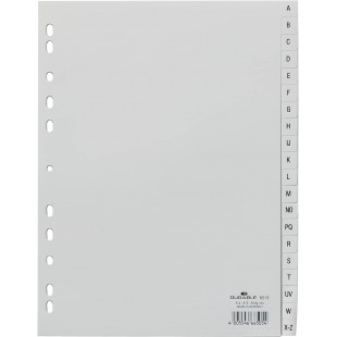 DURABLE hunke &jochheim intercalaires en plastique de a a z gris format a4/230 x 297 mm-lot de 20