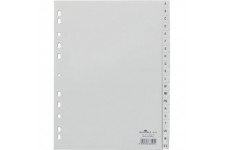 DURABLE hunke &jochheim intercalaires en plastique de a a z gris format a4/230 x 297 mm-lot de 20