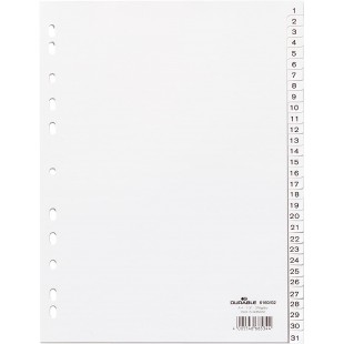 Durable 616002 Intercalaires de numero (Polypropylenes, A4 portrait,Index 1-31, entierement couvert, Perforation universelle) 1 