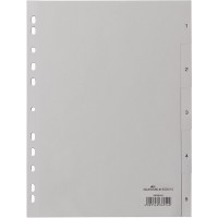 Durable 650510 1 Jeu de 5 Intercalaires avec Onglets imprimes A4 Gris