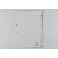 Intercalaires A4 20 Touches Alphabetiques A-Z - 6 trous Polypro 120 Mic Gris