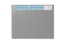 Durable 720410 Sous-main avec Rabat Transparent et Bande Calendrier Format Bureau 65 x 52 cm Gris