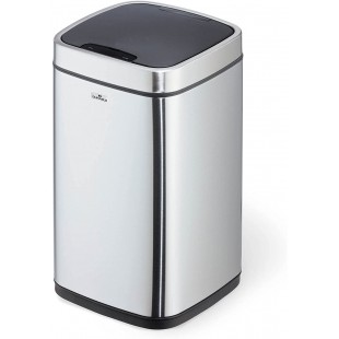 Durable 342123 Poubelle Automatique NO Touch, avec bac interieur, 12 litres, Argent 270 x 500 x 270 (L x H x P)