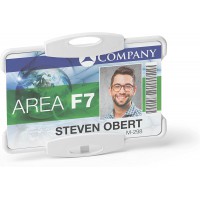 Durable 898810 Porte-Badge de Securite Ouvert ECO pour 1 Carte, Certifie Blue Angel, Boite de 10 Pieces, Gris