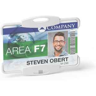 Durable 898810 Porte-Badge de Securite Ouvert ECO pour 1 Carte, Certifie Blue Angel, Boite de 10 Pieces, Gris
