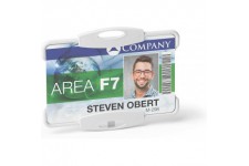 Durable 898810 Porte-Badge de Securite Ouvert ECO pour 1 Carte, Certifie Blue Angel, Boite de 10 Pieces, Gris