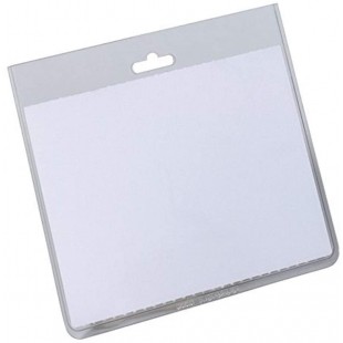 Durable 813519 Badge Sans Clip PVC Rigide Bristol 90 x 60mm Plastique Blanc