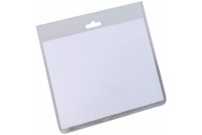 Durable 813519 Badge Sans Clip PVC Rigide Bristol 90 x 60mm Plastique Blanc