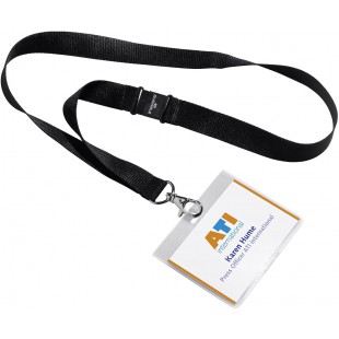 Durable 860001 Pochette Porte-badge Universel avec Lacet Textile 8137 Noir pour Insertion Format 60 x 90 mm Plastique Resistant 