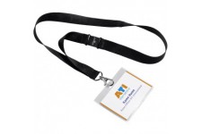 Durable 860001 Pochette Porte-badge Universel avec Lacet Textile 8137 Noir pour Insertion Format 60 x 90 mm Plastique Resistant 