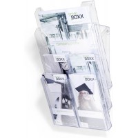 Durable 861319 Combiboxx Pro Presentoir Mixte 1 Case A4 et 4 Cases 1/3A4 Vertical Polystyrene Transparent