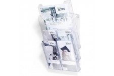 Durable 861319 Combiboxx Pro Presentoir Mixte 1 Case A4 et 4 Cases 1/3A4 Vertical Polystyrene Transparent