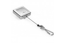 Durable 832823 Quadro Enrouleur Yoyo Longueur 80 cm Clip Ceinture avec Mousqueton Universel Boitier Carre Chrome Sachet de 1