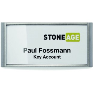 Durable 854223 Boite de 10 Porte-badges avec Aimant 34 x 74 mm Argent