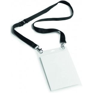 Durable 852501 Pochette Porte-badge Evenement avec Lacet Textile Duo Noir pour Insertion Format A6 148 x 105 mm Plastique Resist