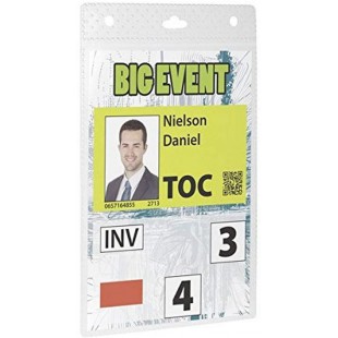 Durable 852619 Pochette Porte-badge Evenement pour Insertion Format A6 148 x 105 mm Plastique Resistant Transparent Sans Systeme