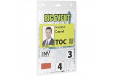 Durable 852619 Pochette Porte-badge Evenement pour Insertion Format A6 148 x 105 mm Plastique Resistant Transparent Sans Systeme