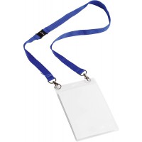 Durable 852507 Pochette Porte-badge Evenement avec Lacet Textile Duo Bleu pour Insertion Format A6 148 x 105 mm Plast