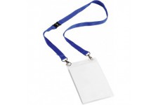 Durable 852507 Pochette Porte-badge Evenement avec Lacet Textile Duo Bleu pour Insertion Format A6 148 x 105 mm Plast