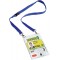 Durable 852507 Pochette Porte-badge Evenement avec Lacet Textile Duo Bleu pour Insertion Format A6 148 x 105 mm Plast