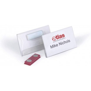 Durable 811619 Boite de 25 Porte-badges a  aimant 40 x 75 mm