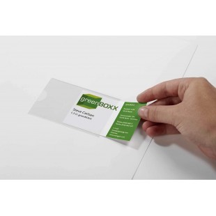 Durable 827919 Boite de 100 Pochettes adhesives pour Carte de visite 57 x 90 mm