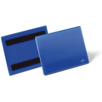 Durable 175607 Lot de 50 Porte-etiquettes logistique magnetiques A6 paysage Bleu