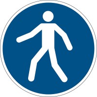Durable 173106 Pictogramme de Marquage au Sol Zone pour Pietons Adhesif et Antiderapant Diametre 43cm Bleu/Blanc - Vendu a  l'un