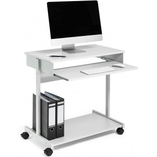 Durable 319710 Poste Informatique Mobile avec Tablette Haute Coulissante + Tablette Basse Fixe Dimensions (L x H x P) 75 x 75 x 