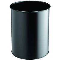 DURABLE corbeille METALL ronde 15 litres H 315 mm Diam 260 mm Noir