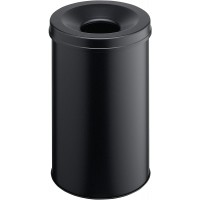 Durable Rossignol 3306-01 Corbeille a  papier metal avec etouffoir 30 litres 31,5 x 49,2 cm Noir