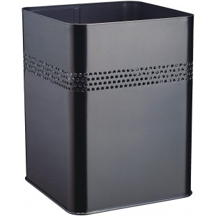 Durable 332001 Corbeille a  papier Metal ajoure carree 18,5L Noir