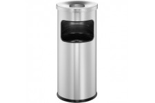 Dur able 333223 Corbeille a  papier en metal avec Ascher Safe, selbstloschender Cendrier avec 17L Poubelle et 2L Ascher Argente