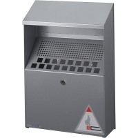 Durable 333423 Cendrier Mural 4 litres en Metal Peint Coloris Argent Metallise