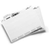 Durable 800002 Lot de 20 feuilles A5 pour 100 Etiquettes Blanches 200 x 20 mm pour Porte-etiquettes Scanfix, Profil-C et Labelfi