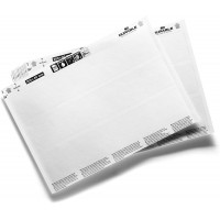 Durable 809902 Lot de 20 feuilles A5 pour 60 Etiquettes Blanches 200 x 40 mm pour Porte-etiquettes Scanfix, Profil-C et Labelfix