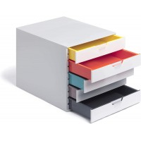 DURABLE - VARICOLOR® MIX 5 - Module de Classement 5 Tiroirs - Rangement pour Bureau pour Documents au Format A4+