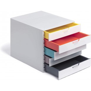 DURABLE - VARICOLOR® MIX 5 - Module de Classement 5 Tiroirs - Rangement pour Bureau pour Documents au Format A4+