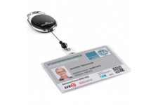 Durable 890701 Porte-badge avec enrouleur Style pour carte au format 54 x 87 mm (H x L), 1 piece, transparent/noir