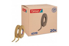 Tesa 4319 - 20 rouleaux (contenant commercial), ruban de papier crepe a  haute teneur pour la peinture et l'emballage, 50m x 15m