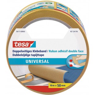 Tesa Ruban Adhesif Double Face Universel - Ruban Adhesif Polyvalent pour la Fixation de Tapis, pour les Travaux Manue